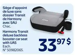 Walmart Harmony Transit Deluxe Backless Booster Car Seat With UAS offer