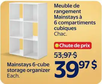Walmart Mainstays 6-cube storage organizer offer