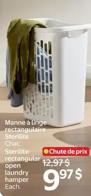 Walmart Sterilite rectangular open laundry hamper offer