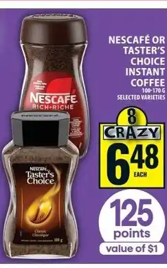 Food Basics Nescafé or taster's choice instant coffee offer