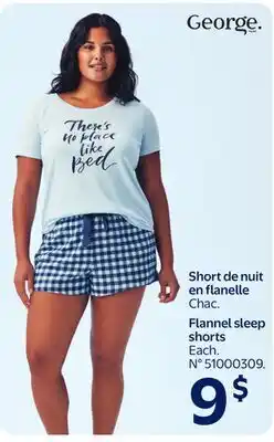 Walmart George Flannel sleep shorts offer