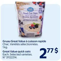 Walmart Great Value quick oats offer