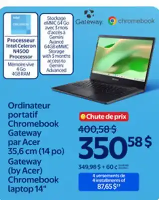 Walmart Gateway (by Acer) Chromebook laptop 14 offer