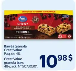 Walmart Great Value granola bars offer