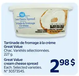 Walmart Great Value Cream Cheese Spread offer