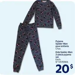 Walmart Kids Spider-Man 2-piece pyjama set offer