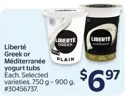 Walmart Liberté Greek or Méditerranée yogurt tubs offer