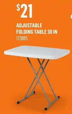 Canac Adjustable Folding Table 30 in offer