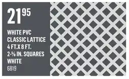 Canac White PVC Classic Lattice 4 ft.x 8 ft offer