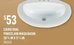 Canac Cairo Oval Porcelain Wash Basin 203/4in X 171/4in offer
