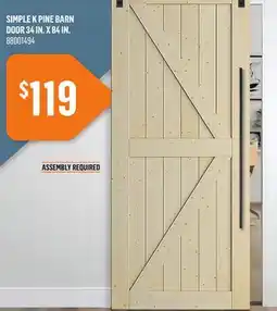 Canac Simple K Pine Barn Door 34 in. x 84 in offer