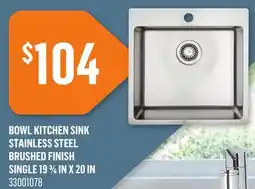 Canac Bowl Kitchen Sink Stainless steel Brushed finish offer