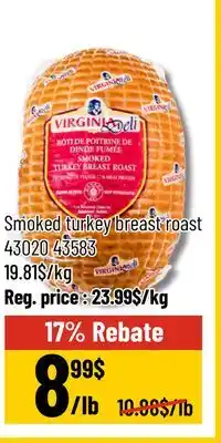 Mayrand Virginia Smoked turkey breast roast offer