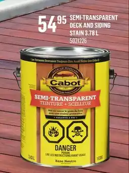 Canac Cabot Semi-Transparent Deck and Siding Stain 3.78L offer