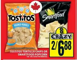Food Basics Tostitos tortilla chips or smartfood popcorn offer