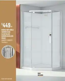 Canac Baikal Neo-Angle Shower 38in Clear Glass offer