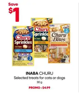 Mondou INABA CHURU Selected treats for cats or dogs offer