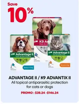 Mondou ADVANTAGE II / K9 ADVANTIX II All topical antiparasitic protection for cats or dogs offer