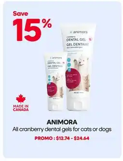 Mondou ANIMORA All cranberry dental gels for cats or dogs offer