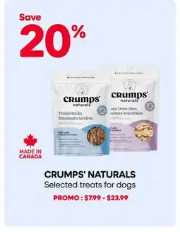 Mondou CRUMPS' NATURALS Selected treats for dogs offer