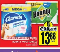 Food Basics Charmin bathroom tissue bounty paper towels offer