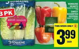 Food Basics Romaine hearts sweet assorted peppers offer