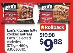 Walmart Lou's Kitchen fully cooked entrees offer