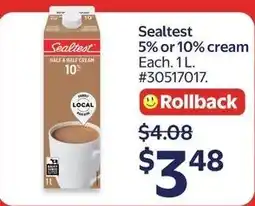 Walmart Sealtest 5% or 10% cream offer