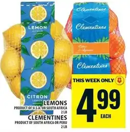 Food Basics Lemons clementines offer