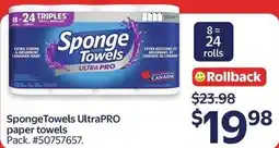 Walmart SpongeTowels UltraPro paper towels offer