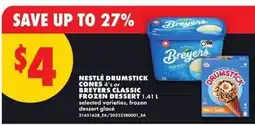 No Frills Nestlé drumstick cones or breyers classic frozen dessert offer
