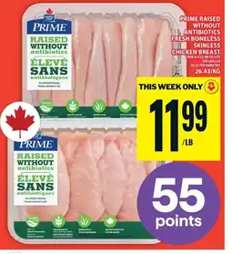 Food Basics Prime raised without antibiotics fresh boneless skinless chicken breast thin offer