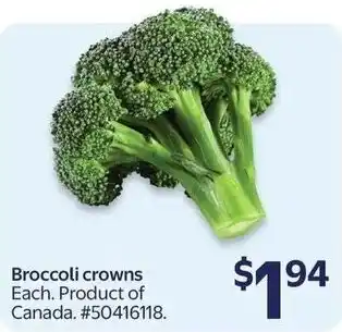 Walmart Broccoli crowns offer