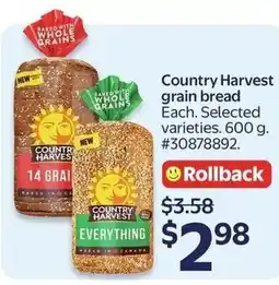 Walmart Country Harvest grain bread offer