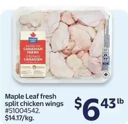 Walmart Maple Leaf fresh split chicken wings offer