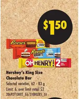 No Frills Hershey's king size chocolate bar offer
