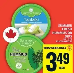 Food Basics Summer fresh hummus or dips offer