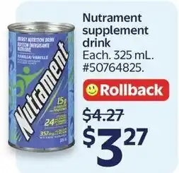 Walmart Nutrament supplement drink offer