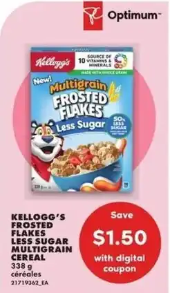 No Frills Kellogg's frosted flakes less sugar multigrain cereal offer