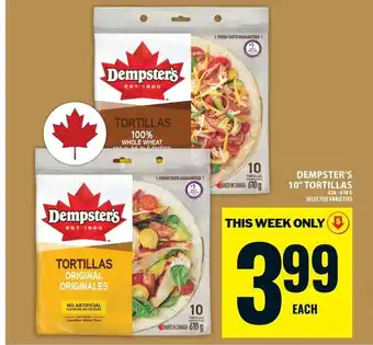 Food Basics Dempster's 10" tortillas offer