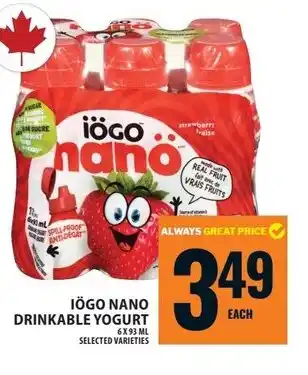 Food Basics Iögo nano drinkable yogurt offer