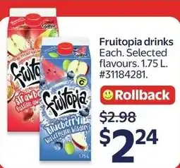 Walmart Fruitopia drinks offer