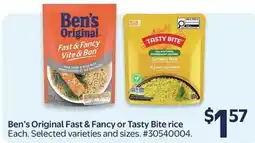 Walmart Ben's Original Fast & Fancy or Tasty Bite Rice offer