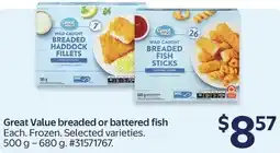 Walmart Great Value breaded or battered fish offer