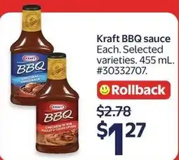 Walmart Kraft BBQ Sauce offer