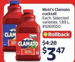 Walmart Mott's Clamato Cocktail offer
