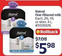 Walmart Natrel fine-filtered milk offer