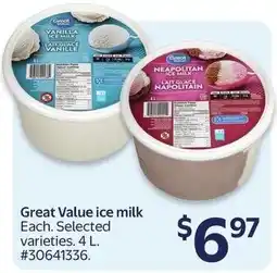 Walmart Great Value ice milk offer