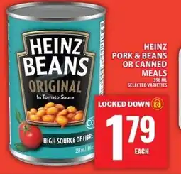 Food Basics Heinz beans pork & beans or canned meals offer