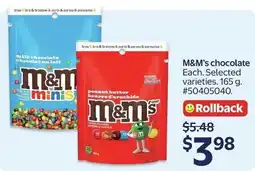 Walmart M&M's Chocolate offer
